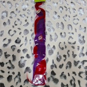 Pink and purple clip in hair extensions